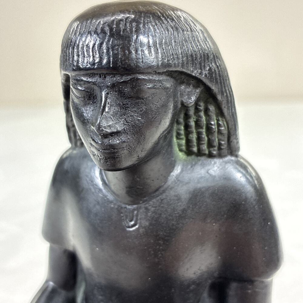 Vintage Alva Studios Egyptian Sculpture The Scribe Louvre Museum Pair Of 2 - Picture 12 of 15